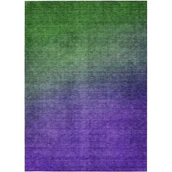 Green Ombre Washable Non Skid Indoor Outdoor Area Rug Photo 6