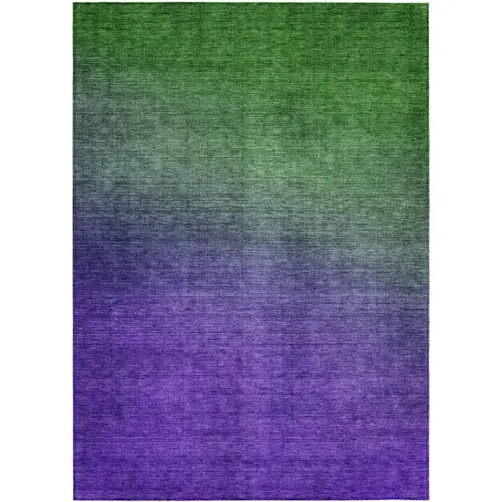 Green Ombre Washable Non Skid Indoor Outdoor Area Rug Photo 2