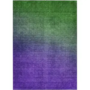 Photo of Green Ombre Washable Non Skid Indoor Outdoor Area Rug