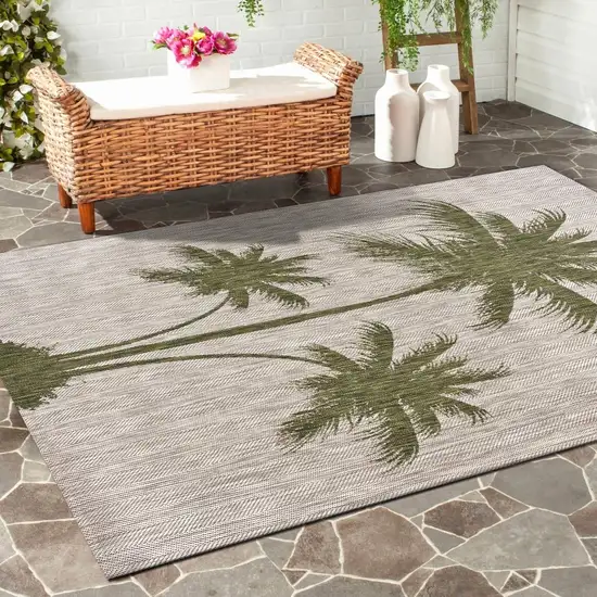 Green Palm Tree Indoor Outdoor Area Rug Photo 8