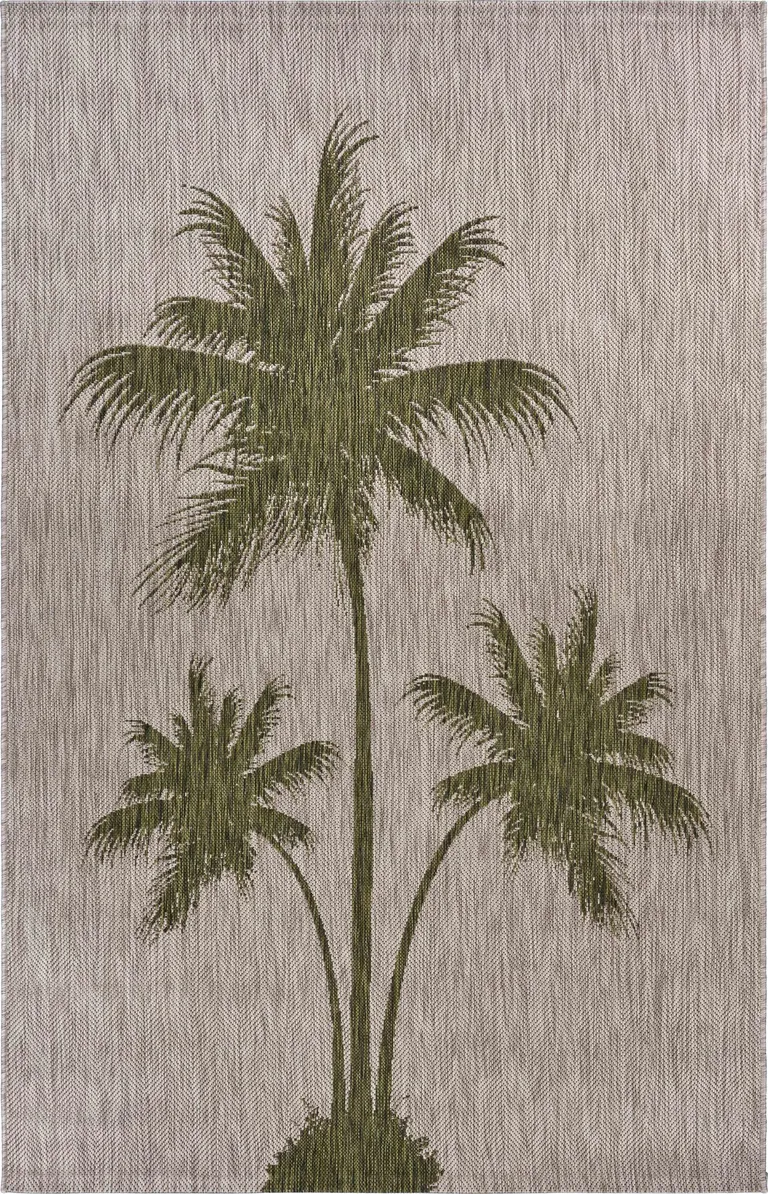 Green Palm Tree Indoor Outdoor Area Rug Photo 1