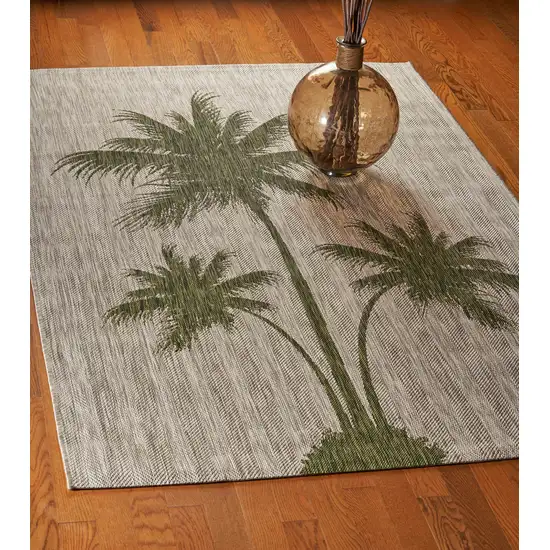 Green Palm Tree Indoor Outdoor Area Rug Photo 7