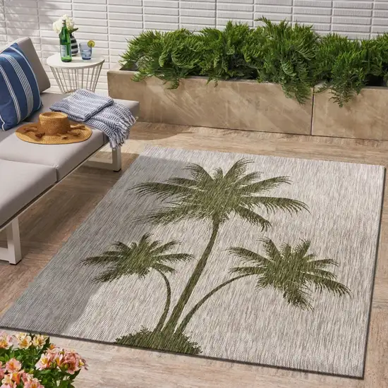 Green Palm Tree Indoor Outdoor Area Rug Photo 9