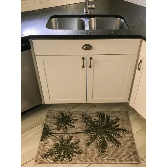 Green Palm Tree Indoor Outdoor Scatter Rug Photo 7