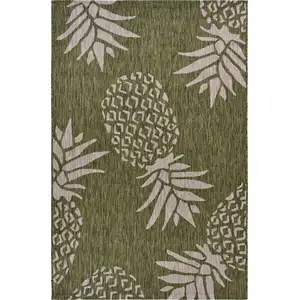 Photo of Green Pineapple Indoor Outdoor Area Rug