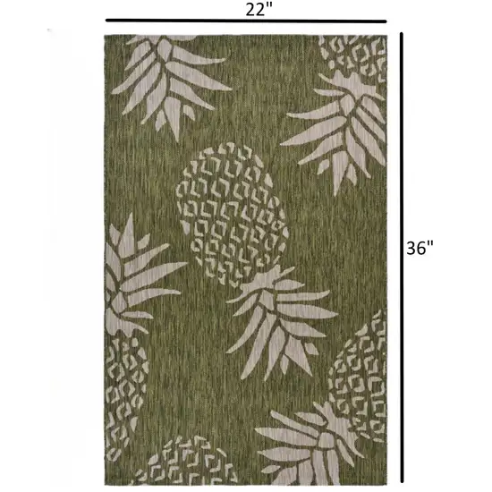 Green Pineapple Indoor Outdoor Scatter Rug Photo 4