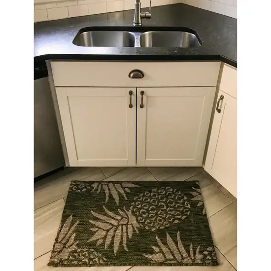 Green Pineapple Indoor Outdoor Scatter Rug Photo 8