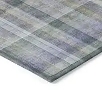 Photo of Green Plaid Washable Non Skid Indoor Outdoor Area Rug