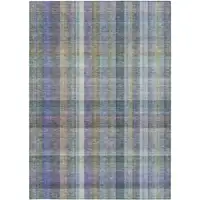 Photo of Green Plaid Washable Non Skid Indoor Outdoor Area Rug