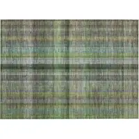 Photo of Green Plaid Washable Non Skid Indoor Outdoor Area Rug