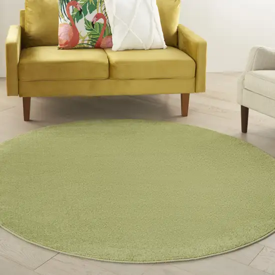 Green Round Non Skid Indoor Outdoor Area Rug Photo 5