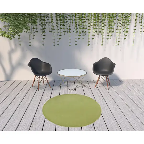 Green Round Non Skid Indoor Outdoor Area Rug Photo 2