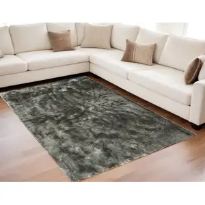 Photo of Green Shag Hand Tufted Area Rug