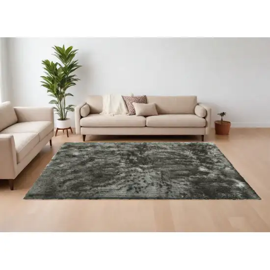 Green Shag Hand Tufted Area Rug Photo 1