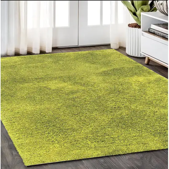 Green Shag Hand Tufted Area Rug Photo 1