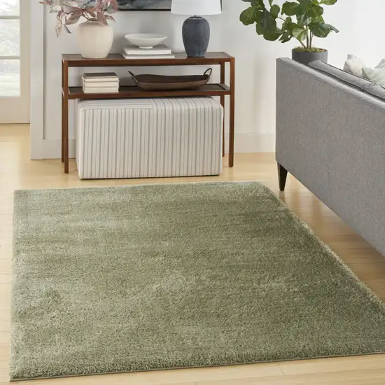 Green Shag Power Loom Area Rug Photo 6