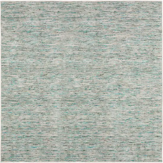 Green Square Wool Hand Loomed Handmade Area Rug Photo 1