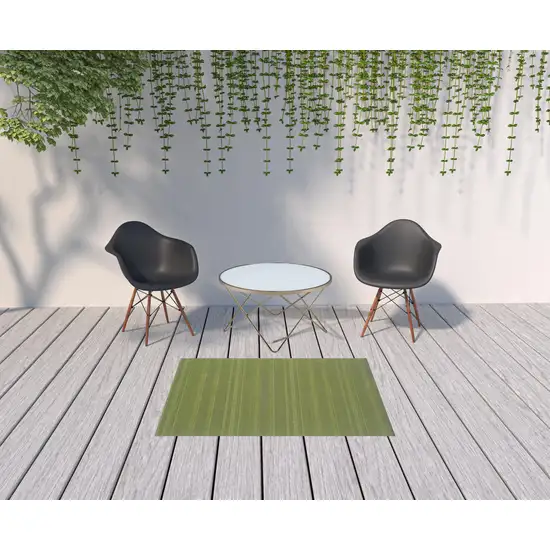 Green Stain Resistant Indoor Outdoor Area Rug Photo 2