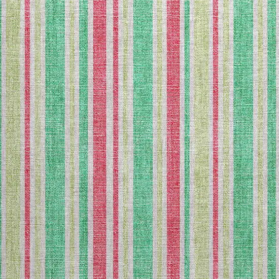 Green Striped Washable Non Skid Indoor Outdoor Area Rug Photo 6