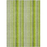 Photo of Green Striped Washable Non Skid Indoor Outdoor Area Rug