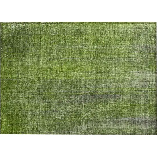 Green Striped Washable Non Skid Indoor Outdoor Area Rug Photo 2