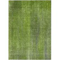 Photo of Green Striped Washable Non Skid Indoor Outdoor Area Rug