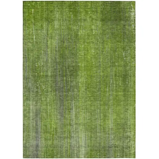 Green Striped Washable Non Skid Indoor Outdoor Area Rug Photo 2