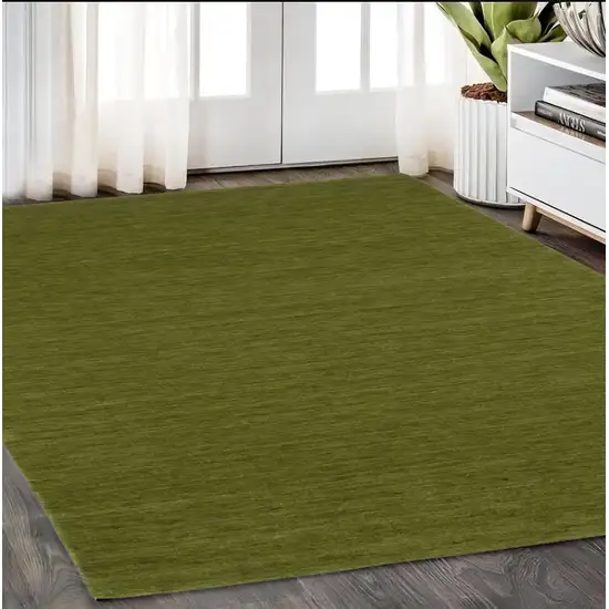 Green Wool Hand Tufted Area Rug Photo 1