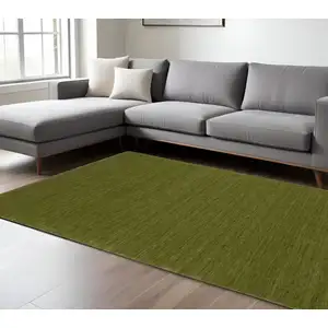 Photo of Green Wool Hand Tufted Area Rug