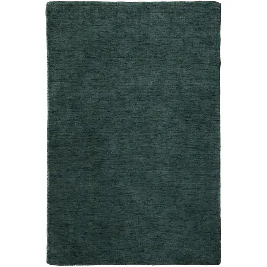 Green Wool Hand Woven Area Rug Photo 1