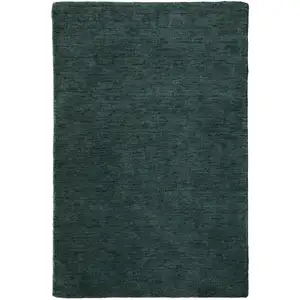 Photo of Green Wool Hand Woven Area Rug