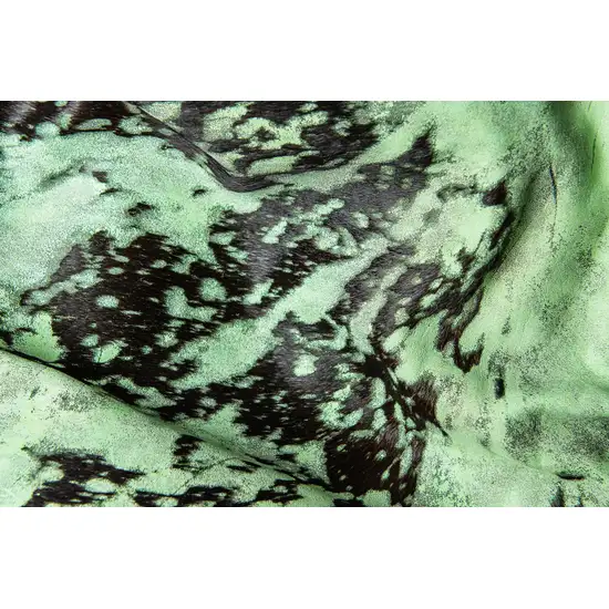 Green and Black Cowhide Hand Knotted Area Rug Photo 9