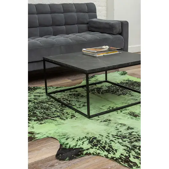 Green and Black Cowhide Hand Knotted Area Rug Photo 5