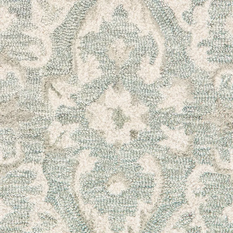 Green and Cream Medallion Area Rug Photo 3