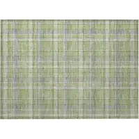 Photo of Green and Gray Plaid Washable Non Skid Indoor Outdoor Area Rug