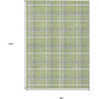 Photo of Green and Gray Plaid Washable Non Skid Indoor Outdoor Area Rug