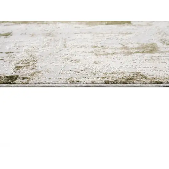 Green and Ivory Distressed Area Rug Photo 2