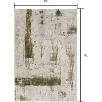 Photo of Green and Ivory Distressed Area Rug