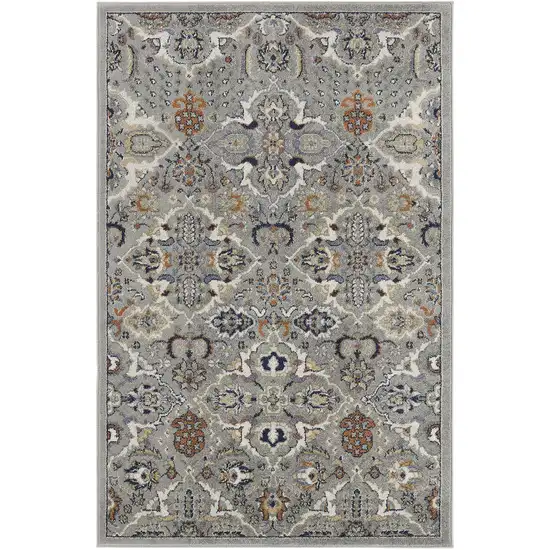 Green and Ivory Floral Power Loom Area Rug Photo 1