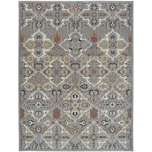 Photo of Green and Ivory Floral Power Loom Area Rug