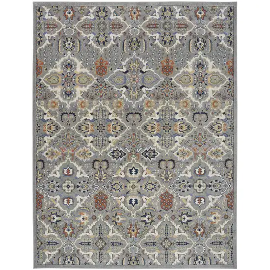 Green and Ivory Floral Power Loom Area Rug Photo 1