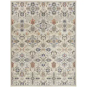 Photo of Green and Ivory Floral Power Loom Area Rug