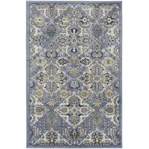 Photo of Green and Ivory Floral Power Loom Area Rug