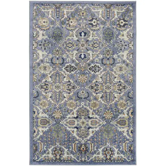 Green and Ivory Floral Power Loom Area Rug Photo 1