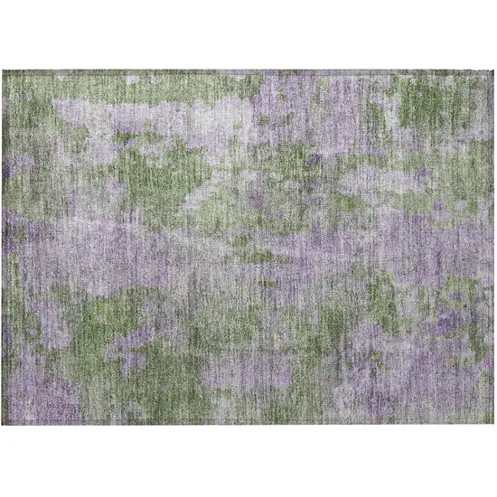 Green and Purple Abstract Washable Non Skid Indoor Outdoor Area Rug Photo 4