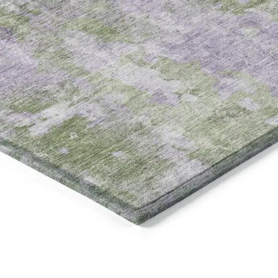 Green and Purple Abstract Washable Non Skid Indoor Outdoor Area Rug Photo 7