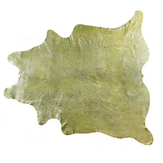 Green and Silver Cowhide Hand Knotted Area Rug Photo 1