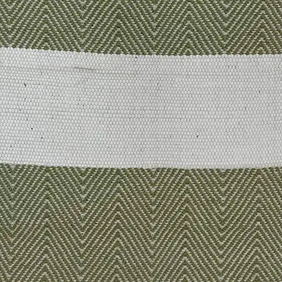 Green and White Chevron Striped Area Rug Photo 3