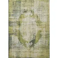 Photo of Green and White Oriental Non Skid Area Rug