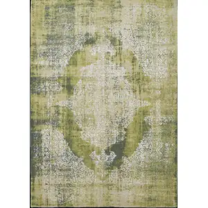 Photo of Green and White Oriental Non Skid Area Rug